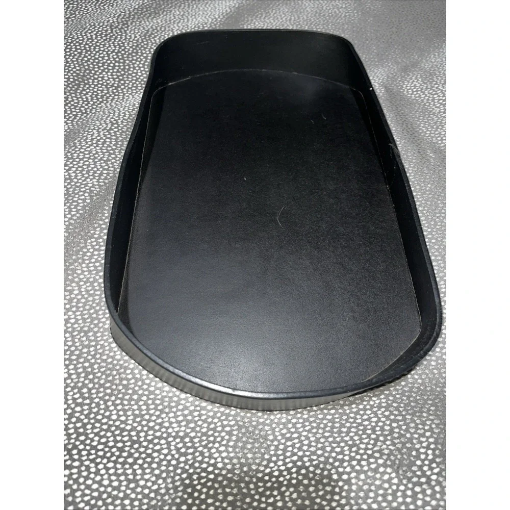 Levenger Full Grain Black Leather Storage Large Tray w/ Lid Organizer Office Bar